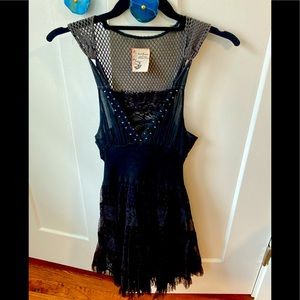 Cotton/tulle free people dress